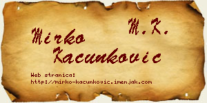 Mirko Kačunković vizit kartica